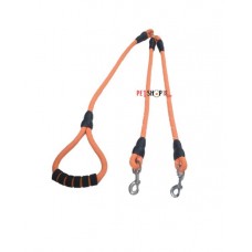 Dogista Double Dog Rope Leash With Silver Hooks